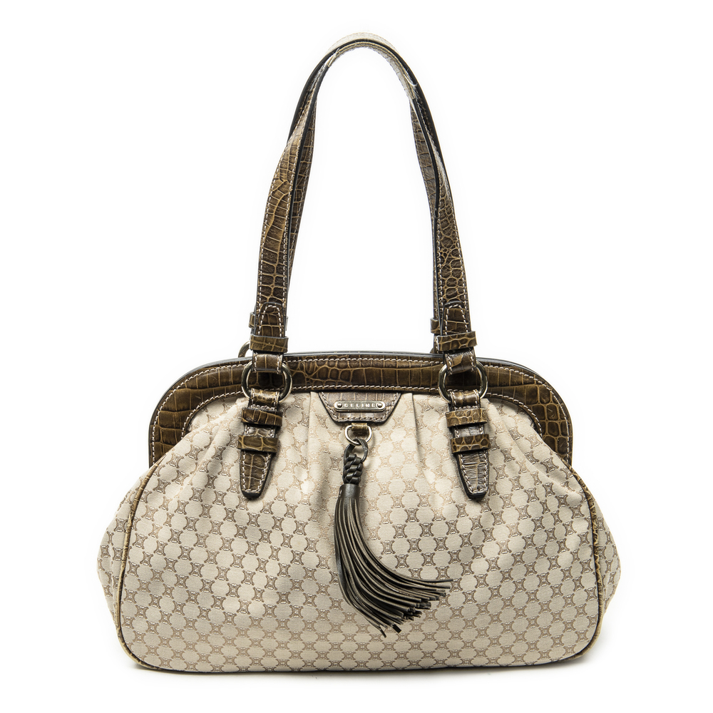 Celine Tassel Frame Satchel Tote